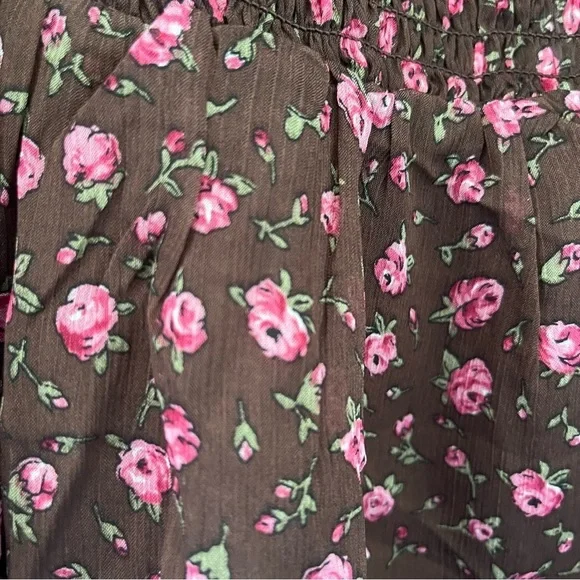 Astr the Label Floral Smocked Top-XL, Puff Sleeve Boho Chic Blouse - Picture 7 of 9